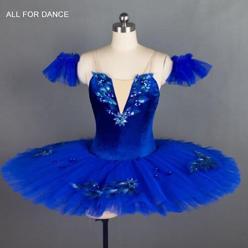 Royal Blue Velvet Bodice Pre-professional Ballet Tutu Girl & Women Ballet Tutu Ballerina Dance Costumes Blue Bird Tutu