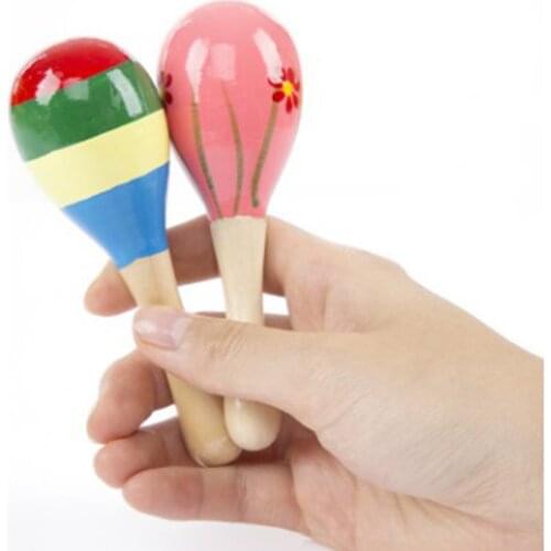 Baby Toys Wooden Rattle Cute Mini Sand Hammer Maracas Musical Instrument Toys Kids Gifts