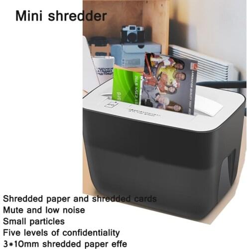 4.5L Electric Silent Home Office Card Shredder Small Portable Document Paper Photo Shredder 5-Level Confidentiality 3*10mm