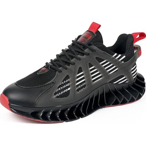 Men Sneakers Black Mesh Breathable Running Sport Shoes Male Lace Up Non-slip Men Low Athletic Sneakers Casual Mens Shoes