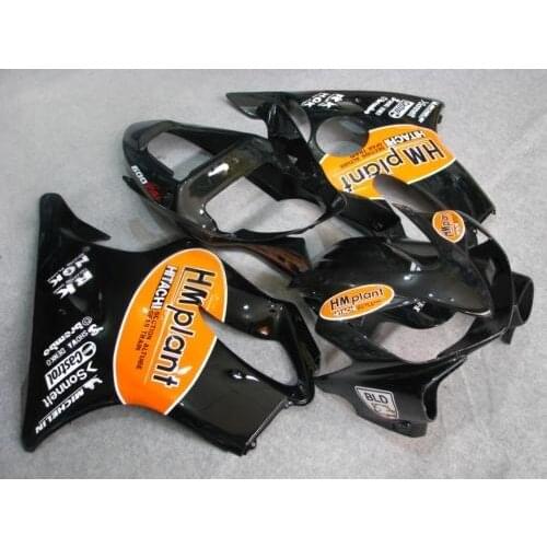 Injection mold Fairing kit for HONDA CBR600F4I 01 02 03 CBR600 F4I 2001 2002 2003 ABS black orange Fairings set+7gifts HP30
