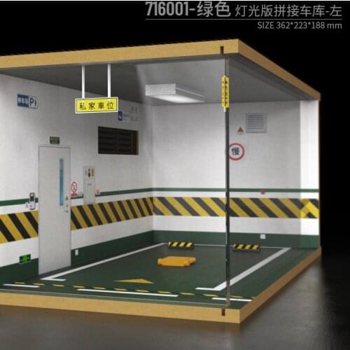 1:18 Simulation Stereo Scene Garage Wood Model Show DIY Car Model Acrylic Dust Cover Adult Collection Ornaments