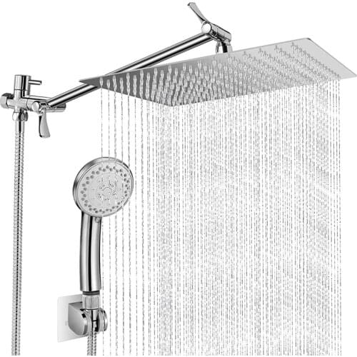 Rain Shower Head with Handheld Spray, Dual Waterfall Shower Heads,Bathroom High Pressure Hand-Held Showerhead