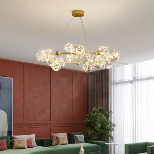 Nordic ring chandelier Living Dining Room Bedroom Led star chandelier Home linear chandelier Design Decoration glass ball light