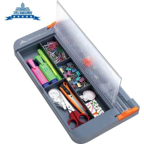 New Multi-function box paper cutter A4 paper cutter paper cutter slide knife push knife cutter purple stationery bag pencil case