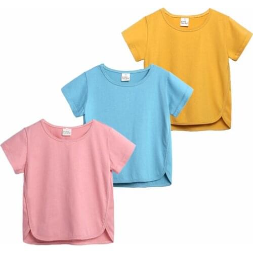 Korean Style Solid Color Summer Mini Kids T-shirts Baby Boys Clothes Short Sleeve Toddler Shirt Striped Shirt Boys Tops Tees