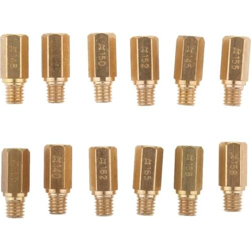 12 pieces Copper Carburetor Main Jet Kit for Keihin PWK FCR OKO KOSO - 140.142.145.148.150.152.155.158.160.162.165.168