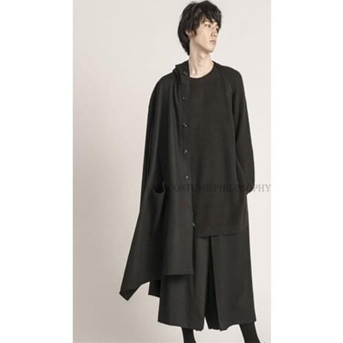 Cloak cloak coat autumn and winter woolen coat mens super loose oversize can be back removable
