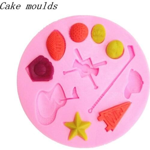 Silicone mold K120 Sports equipment shape baking mold Fondant cake mold chocolate mold Decoration tools