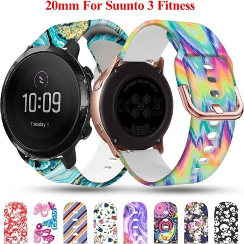 Smart Printing Silicone WatchBand Wrist Strap Bracelet Replacement For SUUNTO 3 Fitness Sports Wristband SmartWatchs Accessories
