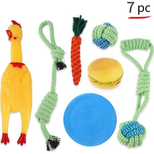 Pet Dog Toy Set Squawking Rooster Screaming Rubber Chicken Pets Dog Toys Attractive Dog Cat Puppy Sound Molar Chew Toys Kit