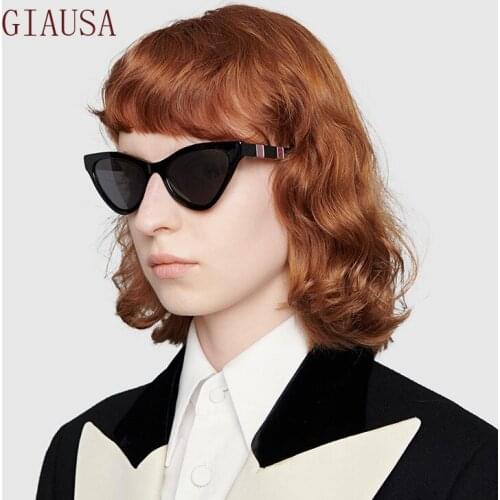 GIAUSA New European and American foreign trade fashion modern small frame cats eye womens sunglasses oculos night vision