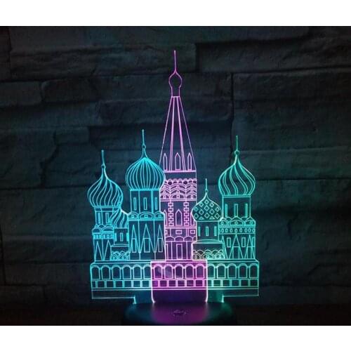 Castle Led 3d Colorful Nightlight Creative Visual Touch Party Decoration 3d lamp Acrylique Usb Letter Light