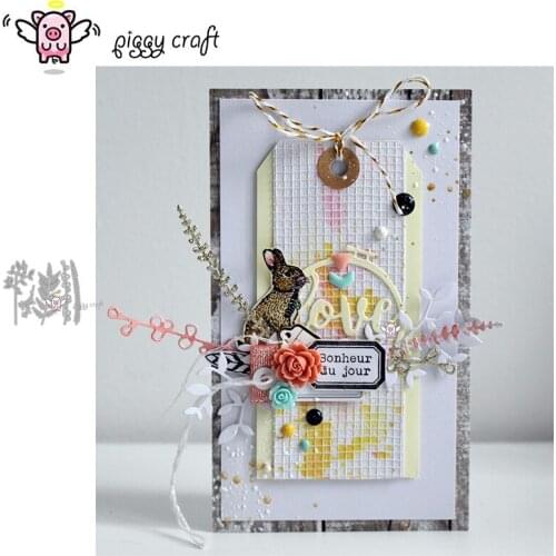 Piggy Craft metal cutting dies cut die mold 5Pcs Leaf twigs strip Scrapbook paper craft knife mould blade punch stencils dies