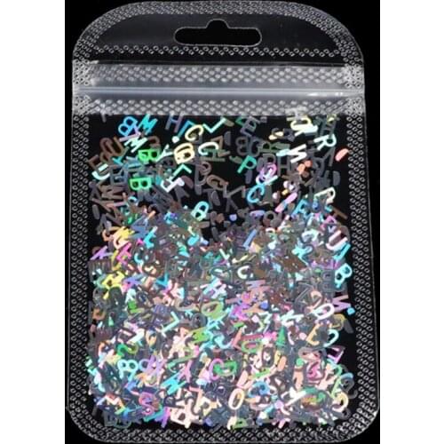 U90E English Letters Glitter Sequins Flakes Resin UV Epoxy Mold Fillings Nail Art Decorations DIY Crafts Jewelry Making