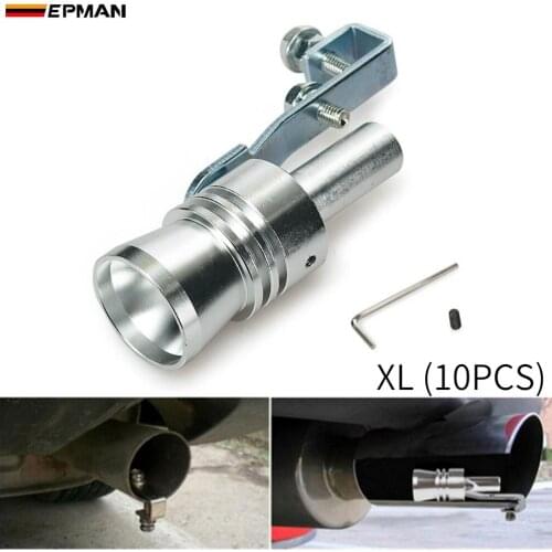 Universal Silver Turbo Sound Exhaust Muffler Pipe Whistle/Fake Blow-off BOV Simulator Whistler Size XL 10PCS/LOT EP-W003