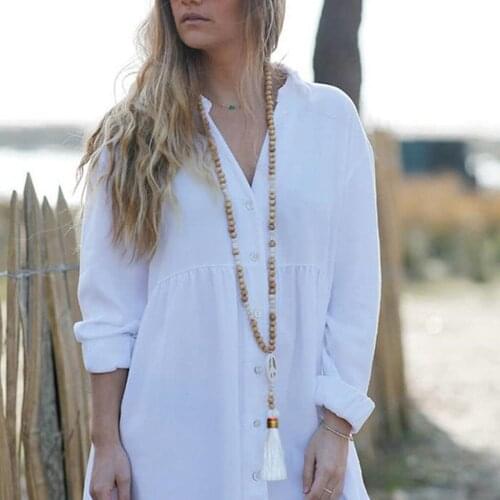 Bohemian Pendant Tassel Women Necklace Luxury Brand 2021 New Fashion Kpop Pearl Choker Necklace Jewlery Aesthetic Accessories