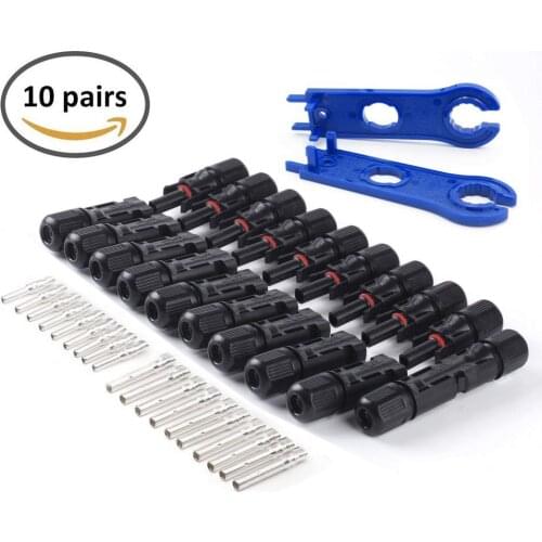10pairs X Cable Connector Male Female 30A 1000V Solar Panel Branch Series Connect Solar System Used PV Cable 2.5/4/6mm2 Spanners