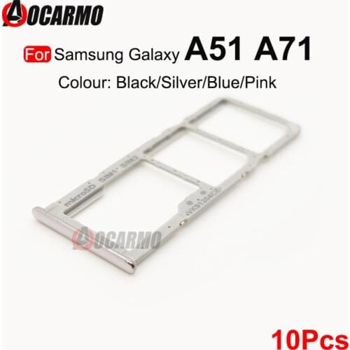 10Pcs/Lot SIM Card Tray Slot Holder For Samsung Galaxy A51 A515F A71 A715 A715F Replacement Part