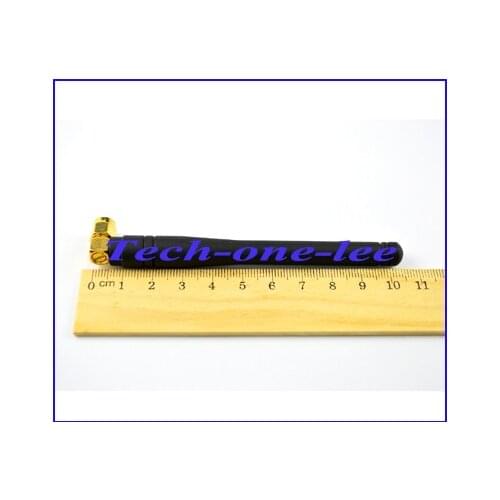 100pcs/lot 2-3dbi 315MHZ Rubber Antenna Gold plated Right Angle SMA Male Plug Connector 10.7cm