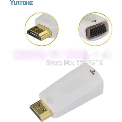 100pcs/lot*mini HDMI-compatible To VGA Male and With 3.5mm Jack Audio Cable Video Converter Adapter for PC Laptop DVD