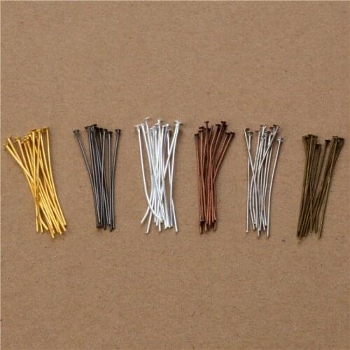 200pcs 40 50mm 21 Gauge Metal Flat Heads Pin For Jewelry Making Findings Accessories Wholesale Supplies