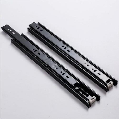 3 Section Sliding Rails For Drawers Full Extension Side Mount Runner Damping Buffer Cabinet Rails With 10 Screw (1 pair) MSDL01