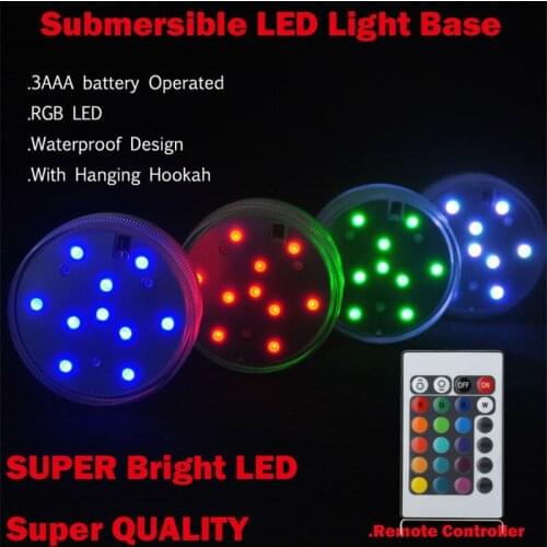 4 Pieces/Lot Magical 16 Colors Small Size Super Bright Waterproof Hookah Bottle Lighting Led Base with Remote Controller