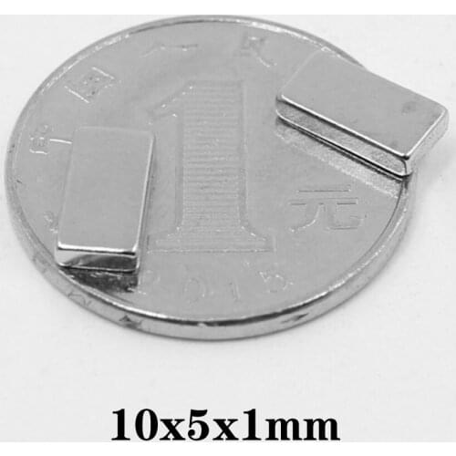 50~1000pcs 10x5x1 Rare Earth Magnet Thickness 1mm Small Rectangular Block Magnets 10x5x1mm Permanent Neodymium Magnetic 10*5*1