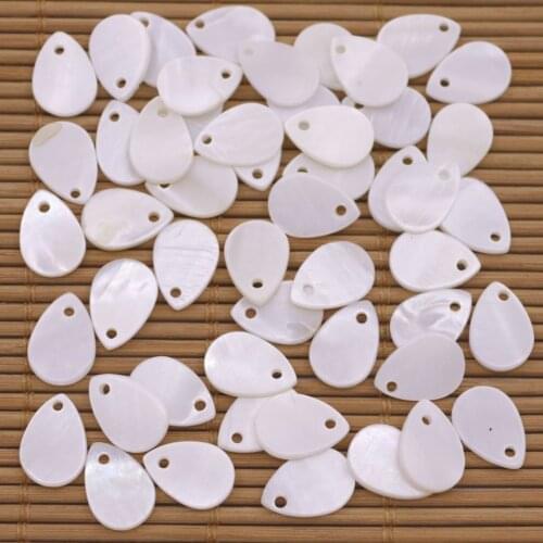 50 PCS Teardrop Shell Natural White Mother of Pearl Jewelry Making DIY 9mmX13mm