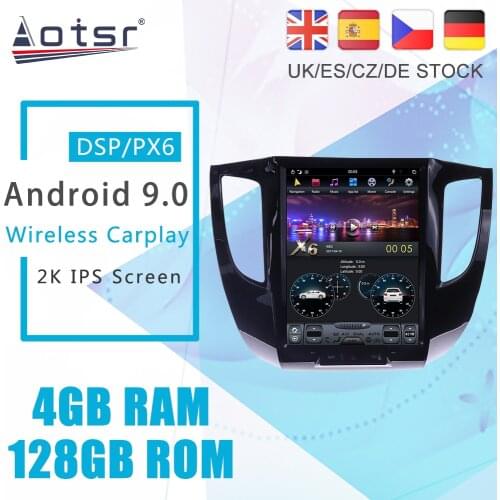 Android 9.0 128G PX6 Tesla Styel For Mitsubishi Pajero Sport 2 L200 2016+ Triton Auto Radio Car Multimedia Player GPS Navigation
