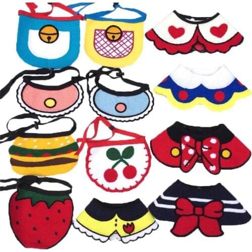 Cartoon Cat Dog Bandana Bibs Scarf Collar Adjustable Pet Cute Heart Neckerchief Scarf Waterproof Saliva Towel for Cats Dog Puppy