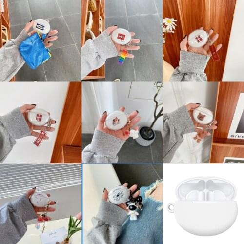 Cases For Huawei FreeBuds 4i Case Cute Cartoon Hard shell Wireless Earphone Cover for Huawei FreeBuds4i Case with Keychain Funda