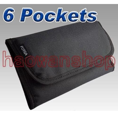 6 pockets Lens Filter Wallet Case bag cover protector For 25mm to 82mm uv cpl nd color camera lens filter