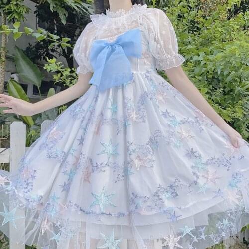 Pure Loli 2020 New Summer Sweet Lolita Princess Dress Bow Dress Female tea party fairy kei lolita cosplay victorian dress
