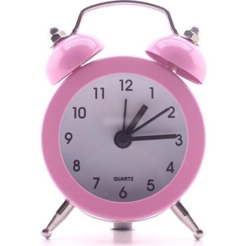 Deco Elite Mini Metal Table Top Alarm clock Pink desk clock relogio de mesa настольные часы reloj de escritorio