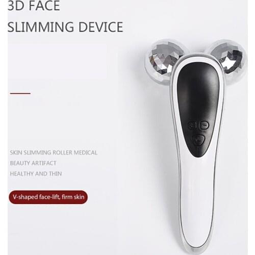 Electric Microcurrent 3D Roller Massager Gouache Scraper for Face EMS Facial Roller Guasha Massage Slimming V Face Body Slim