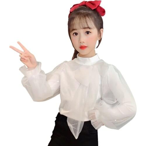 T-shirt For Girls Mesh Girls T Shirts Casual Style Child T-shirt Spring Autumn Childrens Clothes 6 8 10 12 14