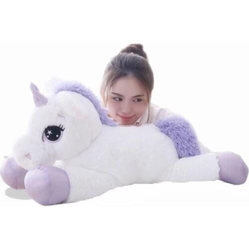 60cm/100cm White Unicorn Plush Toys Giant Unicorn Stuffed Animal Horse Toy Soft Unicornio Peluche Doll Gift Children Photo Props