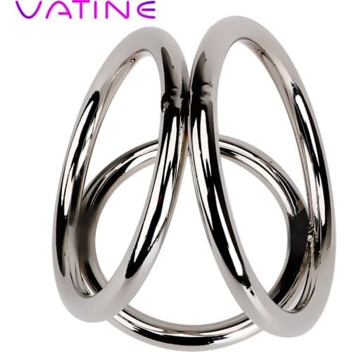 VATINE Penis Rings Stainless Steel Cock Rings Male Chastity Device Delay Ejaculation Sex Toys for Men Adult Products