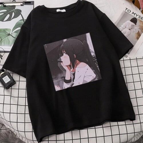 Japanese Anime Rei Ayanami Evangelion Funny T Shirt Women New Black Casual Short Sleeve Tshirt Homme Manga Unisex T-shirt Tees