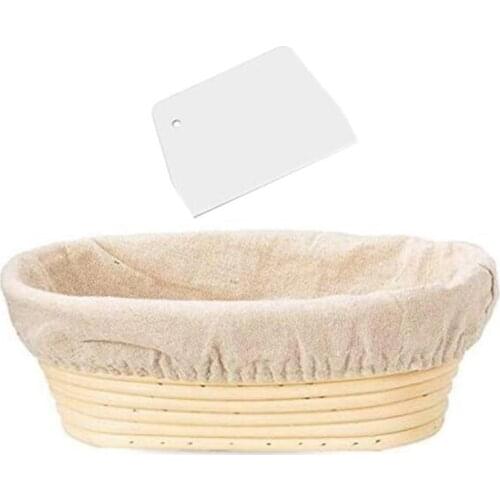 10 Inch Oval Shaped Bread Banneton Proofing Basket - Baking Dough Bowl Gifts for Bakers Proving Baskets for Sourdough Lame Bread