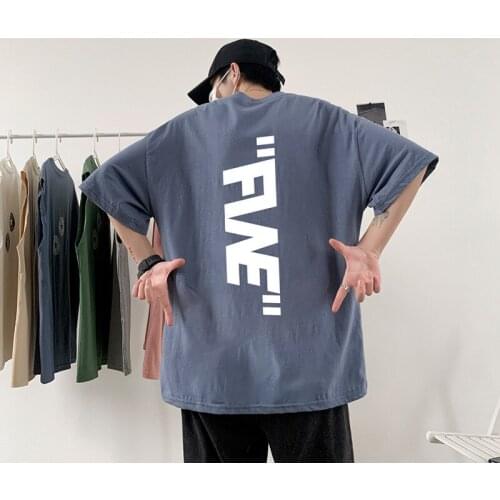 Summer Mens Fashion Loose Sports Short-sleeved T-shirt 2021 New Pure Cotton Ins Trend Fitness Clothes Color -40