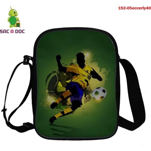 Fashion Designs 3D Soccerly Messenger Bag Football Soccer Printed Cross Body Cute Bags for Boys Ladies Mini Shoulder Travel Back