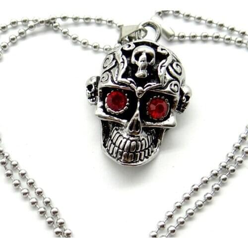 Fashion natural Antiek Zilver Zinklegering skull Charm Pendant for diy making necklace Accessories