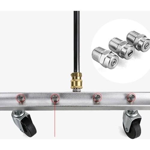 Car Bottom Water Washing Machine High Pressure Urban Road Washer Adjuatable Roller 4 Nozzle Cleaning Kit D7YA