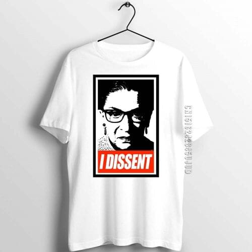 Men 100% Cotton T Shirt Adult Judge RBG Ruth Bader Ginsburg Tribute I Dissent Crown Ink Art Your T-shirts Guys Tops & Tees