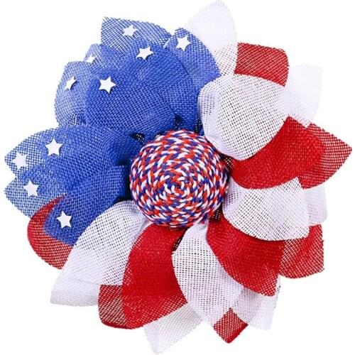 New Fashion Creative Wreath Hanging Wall Door Wreath For Independence Day Simulation Cloth Flower Garland Decoration Accessories