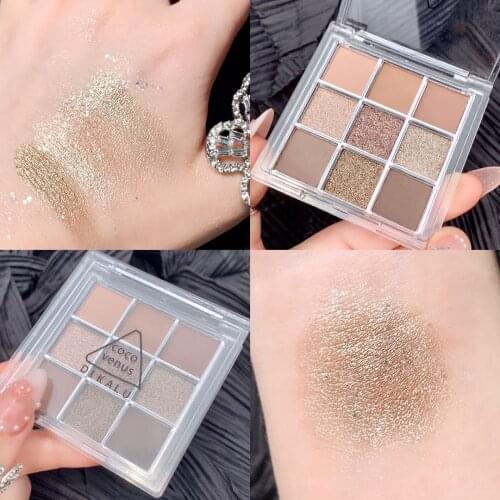 New 9 colors Shimmer and Shine Eyeshadow Makeup Palette Glitter Matte Eye Shadow Pallete Long lasting Shiny Eye Pigment