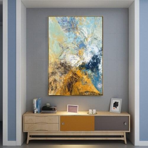 Poster Modern Abstract Wall Paintings Green Yellow Lines Poster Print Canvas Painting Nordic Wall Picture for Living Room Decor